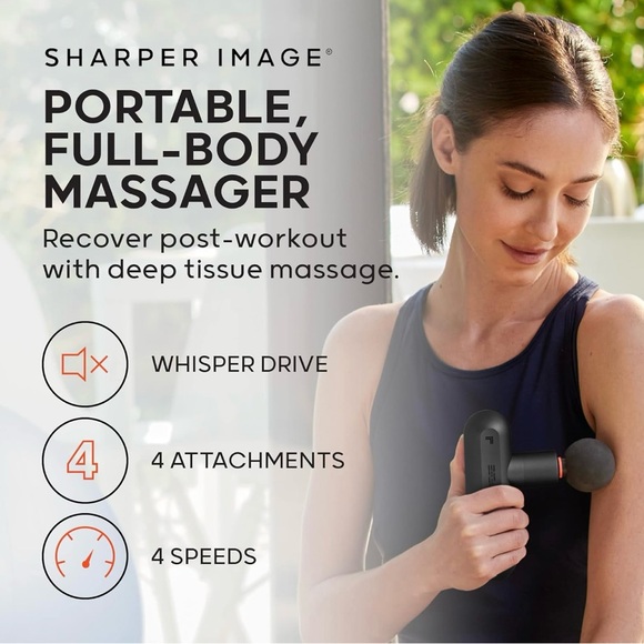 NIB Sharper Image Deep Tissue Portable Percussion Massage Gun - Picture 4 of 11